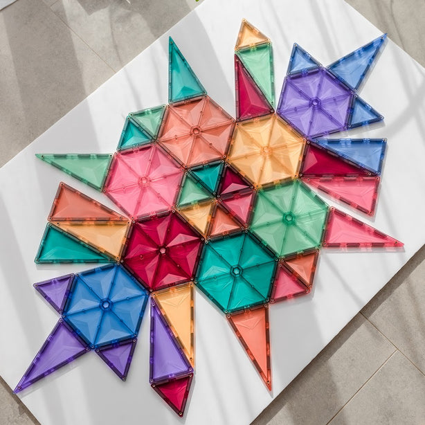 Connetix Tiles Pastel Geometry Pack 40 Pcs Educational Magnetic Tiles