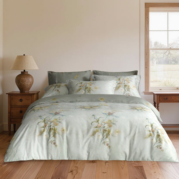 Intero Cupro Morgan 1800TC PIMA Cotton Printed Jacquard Luxury Bedding Set