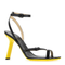 Black Leather Petal Sandals