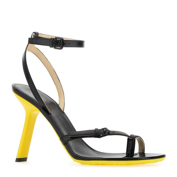 Black Leather Petal Sandals
