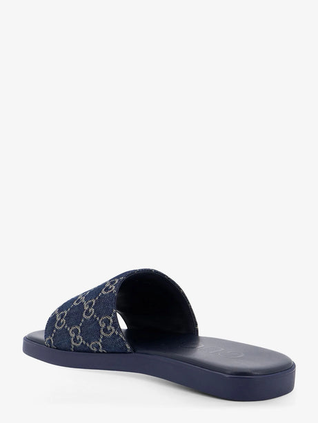 Gucci Denim sandals with GG motif - Flurry Blue