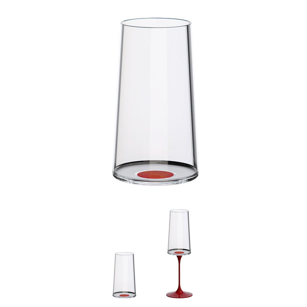 SplitGlass - Highball glass | Flute - Red - set of 2 glasses