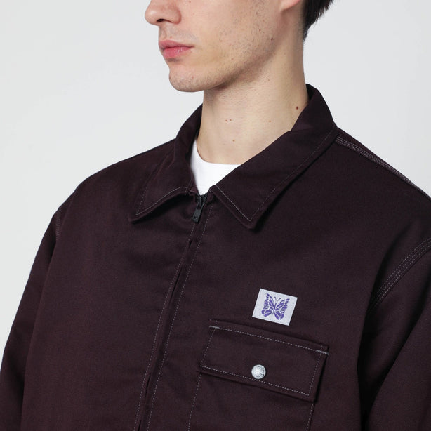 Burgundy Zip Shirt Jacket