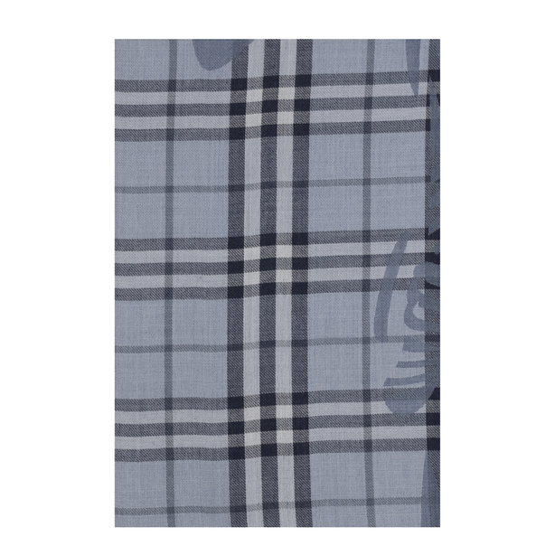 Knight Check Wool And Silk Scarf