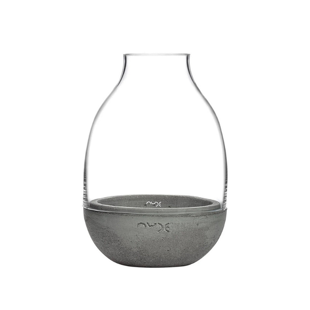 NUDE Eden Mini Terrarium Clear with Moulded Concrete Base