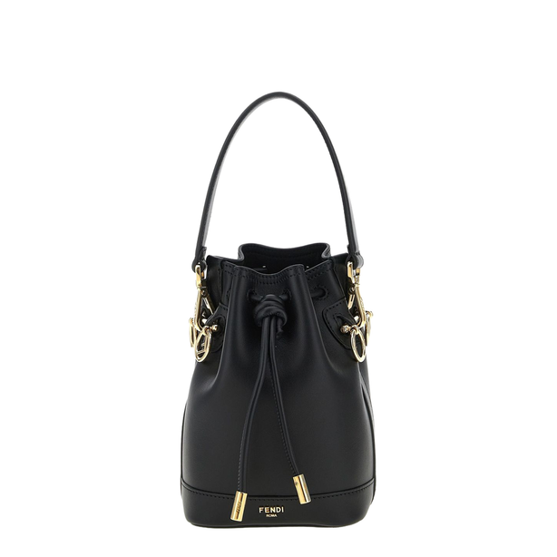Mon Tresor Mini Leather Bucket Bag - Black