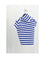 Celine HIGH NECK TOP - White/Royal Blue