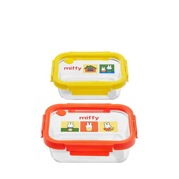 PYREX 2pc 640ml & 1050ml Rectangle Glass Storage – Miffy