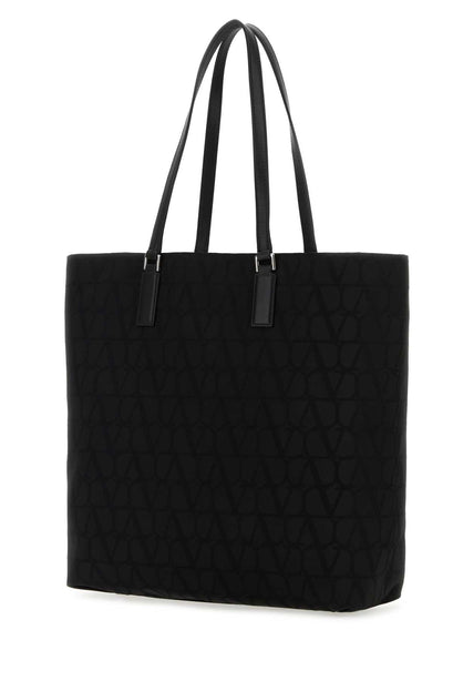 Toile Iconographe Nylon/Leather Shopping Tote Bag - Black