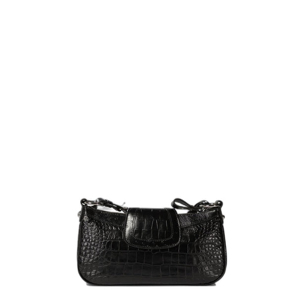 Essex Small Exotic Calfskin Shoulder Bag - Black