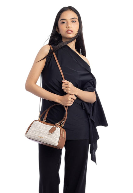 Michael Kors Cecily Small Signature Logo Shoulder Bag - Vanilla
