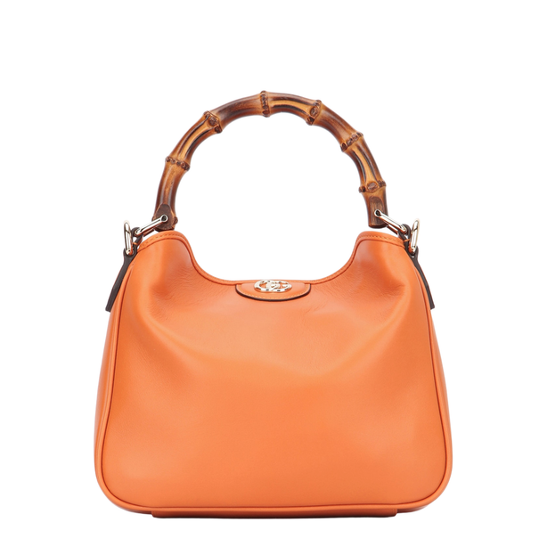 Diana Small GG Canvas Shoulder Bag - Beige and Dark Brown