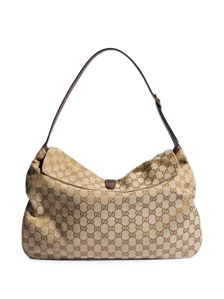 Jackie Large GG Canvas Crossbody - Sand and Dark Brown GG Canvas