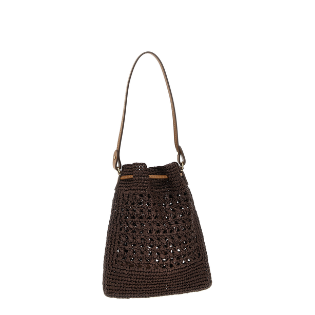 Mini Raffia Bag - Brown