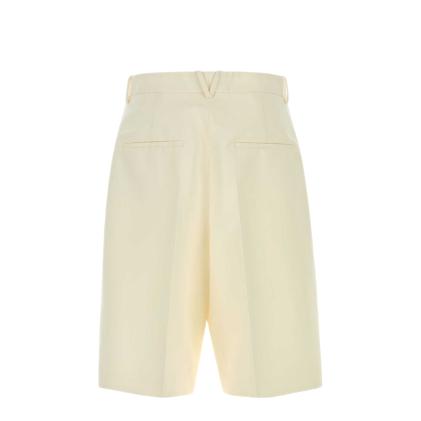Ivory Cotton Blend Bermuda Shorts