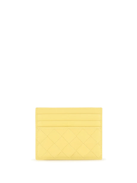 Bottega Veneta Leather Card Holder - Taxi-Gold