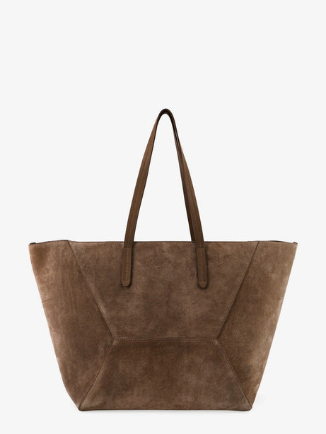 Brunello Cucinelli BC Duo suede shoulder bag with engraved logo - Torba