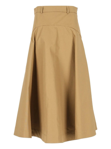 Balenciaga Cotton A-Line Skirt - Beige
