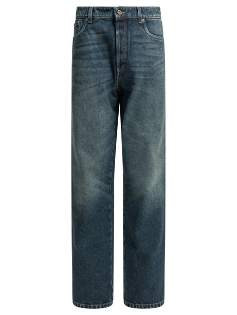 Miu Miu Straight-leg jeans with reverse logo - Blue