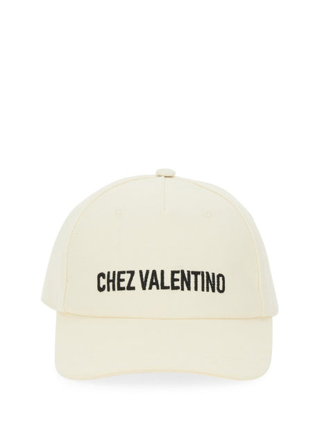 Ivory Cotton Baseball Cap with Adjustable Embroidered Logo