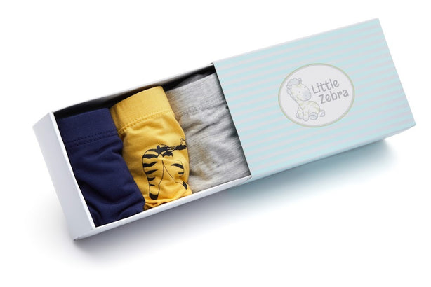 Little Zebra Boys' Bamboo Briefs 3-Pack | Soft Breathable Kids Underwear