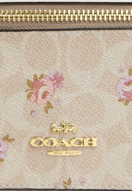 Coach Cosmetic Case In Signature Canvas With Floral Print - Sand/Multi