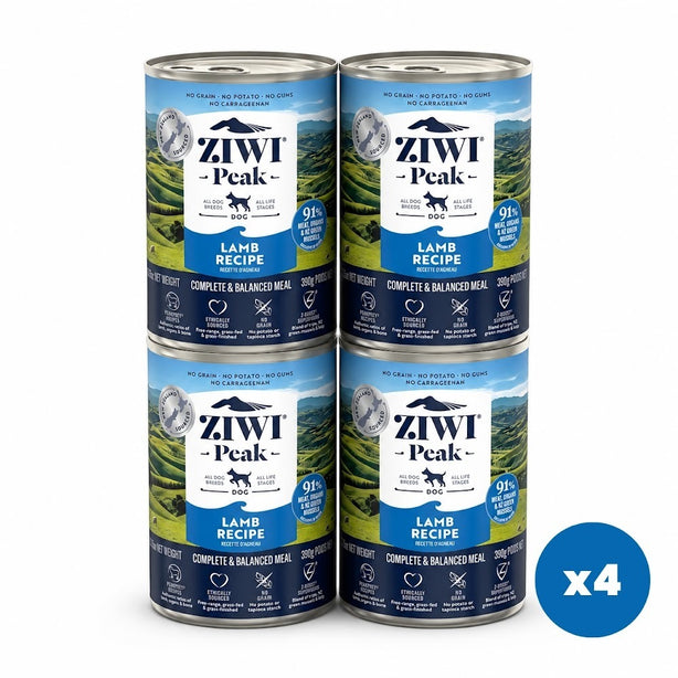 Bundled Buy 3 Get 1 Free 390g / 13.75oz Ziwi Peak Lamb Dog Petfood Can