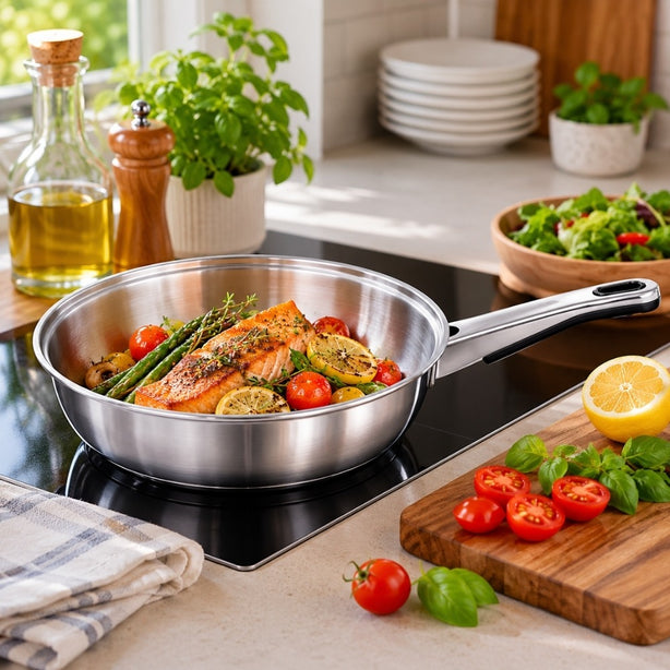 Zebra Stainless Steel Frying Pan 24cm, Vitalux