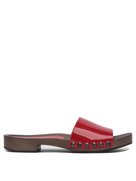 Miu Miu Patent leather clogs 30mm - Red