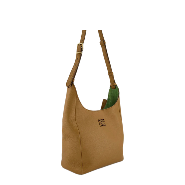 Calfskin Bucket Bag - Caramel/Larch Green