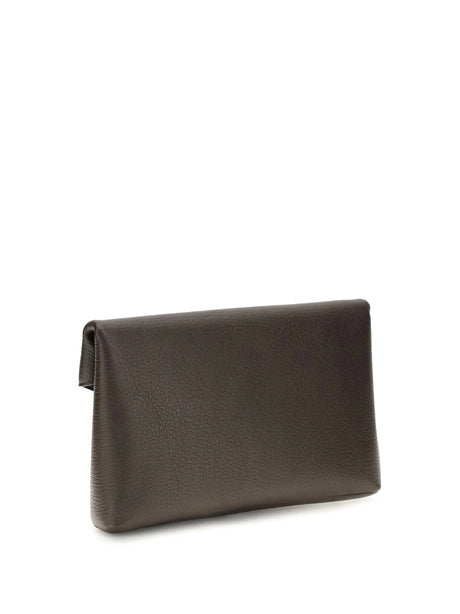 Saint Laurent Envelope leather Clutch - Chocolat Noir