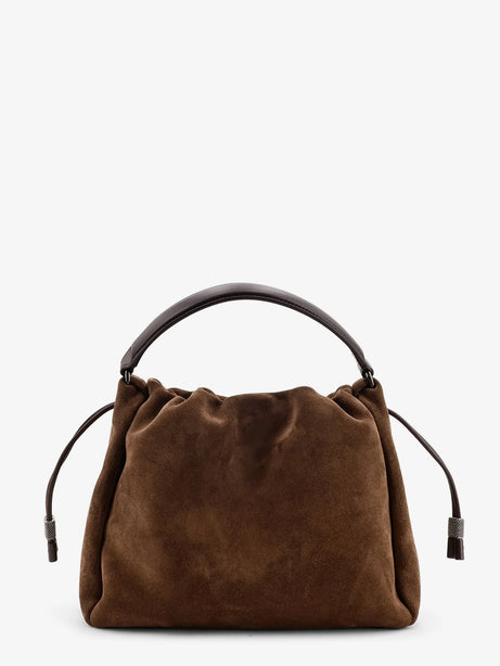 Brunello Cucinelli Bucket Mellow Suede Handbag - Caramel