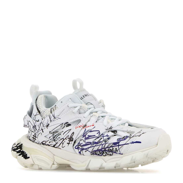 White Mesh And Rubber Track Sneakers
