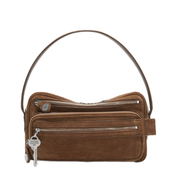 Camero Party Suede Shoulder Bag - Cognac Brown