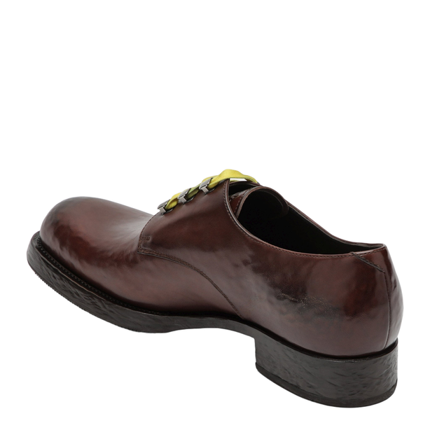 Brown Lace-Up Shoes In Aged Leather