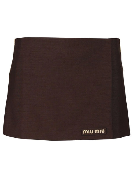 Miu Miu Sporty Miniskirt - Brown