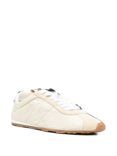 Ecru Silk Finish Sneakers
