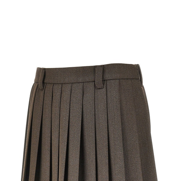 MIU MIU Pleated wool mini skirt