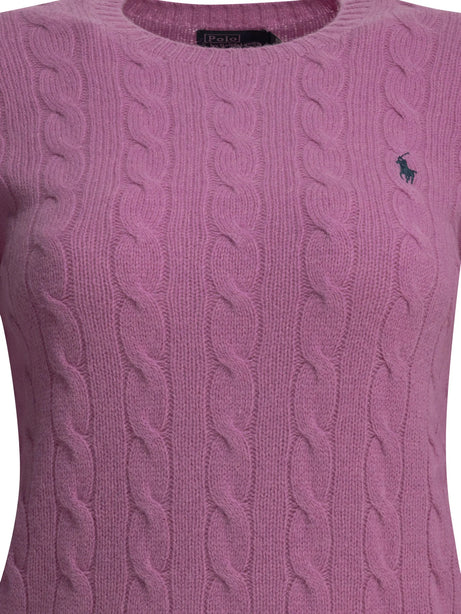Polo Ralph Lauren Crew-neck sweater with logo - Fuchsia