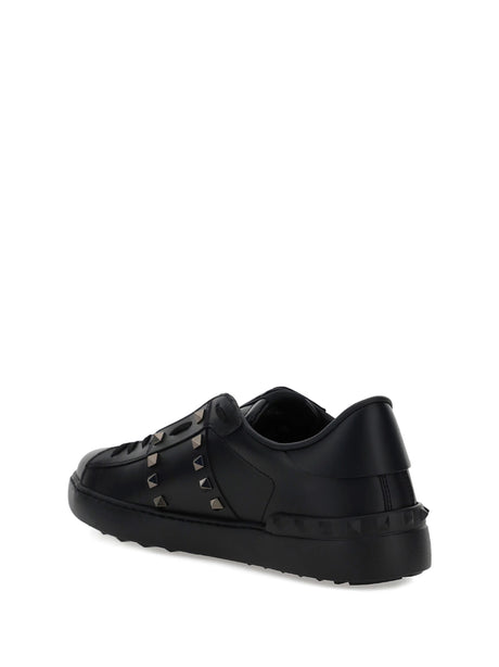 Valentino Garavani Rockstud Untitled calf leather Sneakers - Black/Black