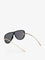 Bottega Veneta Knot Aviator Acetate Sunglasses - Black-Gold-Grey