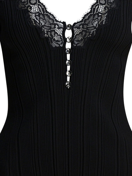 Self-Portrait Top with lace - Black