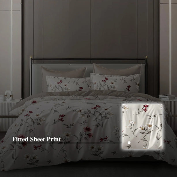 Hillcrest I 988TC ComfyLux I Printed Bedding Collection I Fitted Sheet Set I Summer Blanket