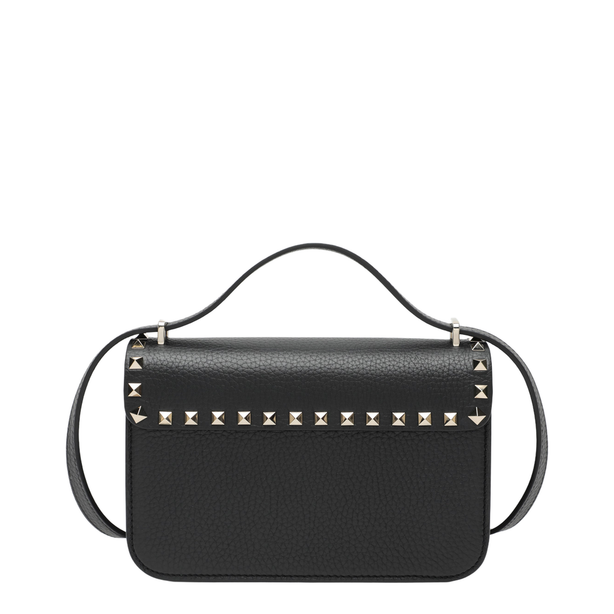Rockstud Small Calfskin Shoulder Bag - Black