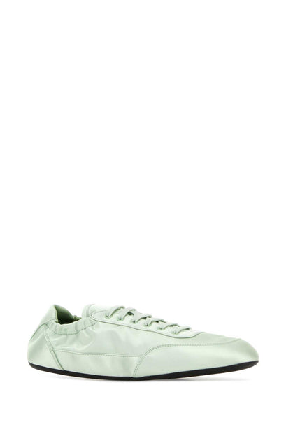 Mind Green Satin Collapse Sneakers