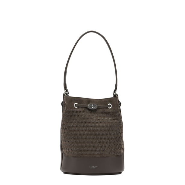 Mondà Small Suede Handbag - Brown Torrone
