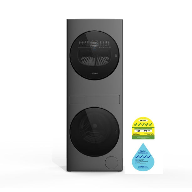 Whirlpool Front Load Washer Dryer 13/10kg Intelli-Care Laundry Tower