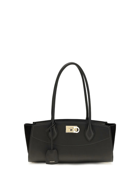 Ferragamo Studio Soft East West Shoulder Bag - Black
