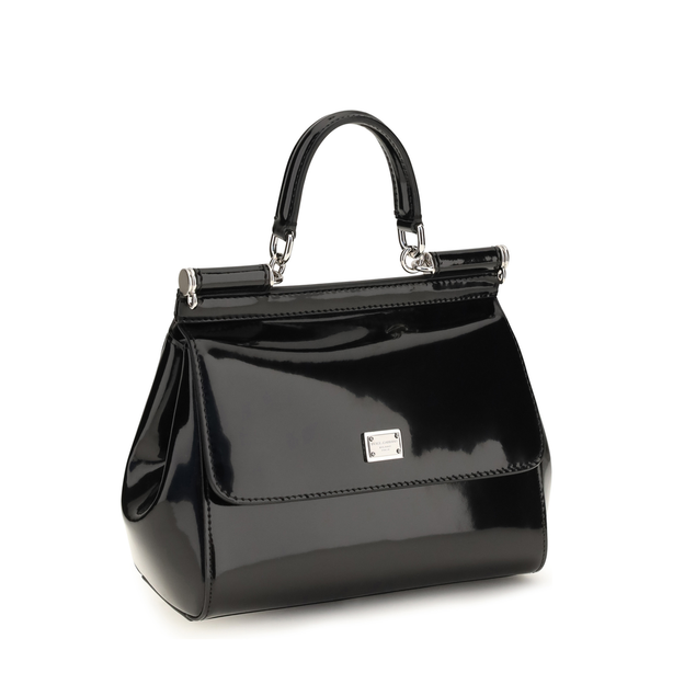 Sicily Small Calfskin Handbag - Black