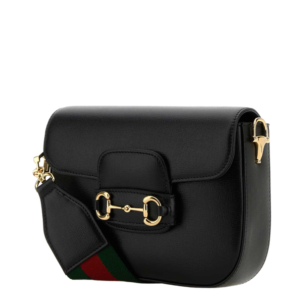 Horsebit 1955 Small Calfskin Shoulder Bag - Black
